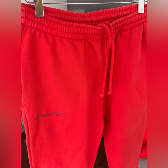 Pangaia Red Organic Cotton Hoodie and Pants Set Size S Oversized Unisex Goji Red - Picture 16 of 17